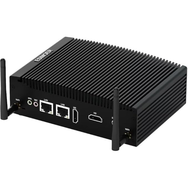 ESIMOER Industrial Mini PC, Mini PC Win11, Mini PC Core i5-8260U, 16GB RAM, 128GB SSD, 2 LAN, Dual 4K HD displeji, 2 RS232 COM, 8 USB, WiFi5, BT4.2, biznesa birojam, mājas industriālajai daļai