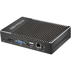 Sharevdi Mini dators bez ventilatora, AMD 6400T atbalsta Windows (AMD A4 Micro-6400T 1.0GHz-1.6GHzz), mini galddators ar HDMI/VGA/BT4.0/Type-C, 8GB DDR3 128GB SSD neliels dators (4GB 64GB)