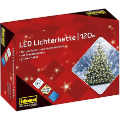 Idena 8325066 LED pasaku gaisma ar 200 gaismas diodēm siltā baltā krāsā un 8 stundu taimera funkciju lietošanai iekštelpās un ārpus telpām, Ziemassvētkiem, dekorēšanai, kāzām, noskaņas gaismai, aptuveni 27,9 m.