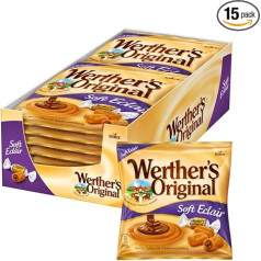 Werther's Original Soft Eclairs, 15 x 180 g, mīksti, krēmveida grauzdiņi ar gardu šokolādes krēma pildījumu