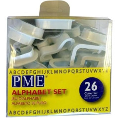 PME AN300 JEM Alphabet-Ausstecher zum Dekorieren von Zuckerarbeiten und Kuchen, Sortiment, 26-teilig, Kunststoff, Ivory, 5 x 1,3 x 5 cm