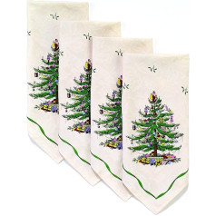 Avanti Linens Spode Weihnachtsbaum-Kollektion, Baumwolle, elfenbeinfarben, 4 gab. salvešu komplekts