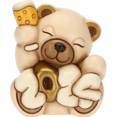 THUN, Teddy Happy Year 2024 Keramikas glāze ar rokām dekorēts Ziemassvētku rotājums Dāvanu ideja 6,7 x 5,8 x 6 cm H