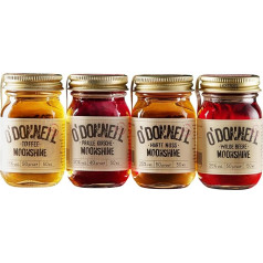 O'Donnell Moonshine Mini Set - Classic Edition (4 x 50ml) - Geschenkidee - Perfekt als Shot oder im Cocktail - Handwerklich hergestellte Spirituosen aus Berlin