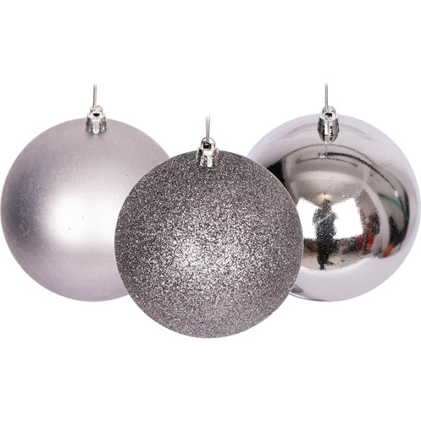 60mm/18 Ziemassvētku Baubles Shatterproof vidēja pelēka Ziemassvētku eglīšu rotājumi Ball Ornaments Balls Ziemassvētku rotājumi Ziemassvētku rotājumi Ziemassvētku rotājumi Shiny Matte Glitter