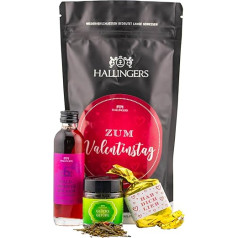 Hallingers Valentīna dienas dāvanu komplekts Rozā Valentīna dienas dāvanu komplekts Aveņu balzams Tēja Nougat Busserl kā dāvana no mīlestības (komplekts) - dāvana vasarā un kā lieliska grilēšanas dāvana | Jaunais mājoklis