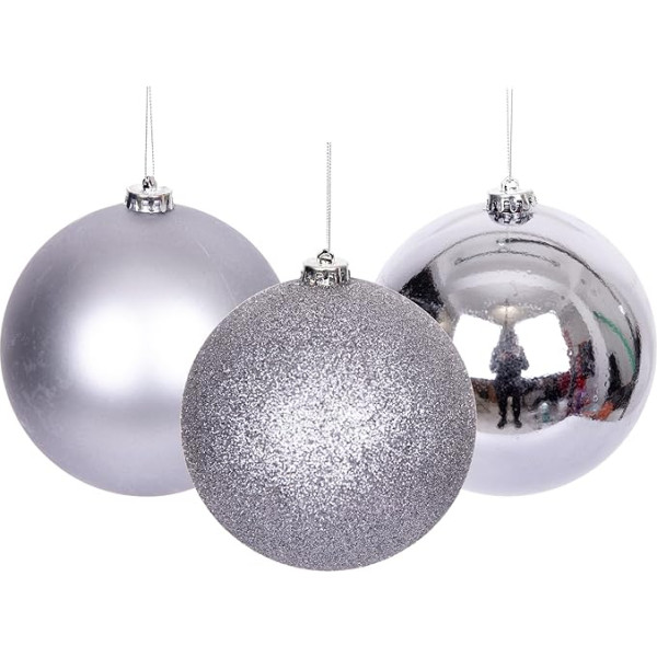 50mm/18 Ziemassvētku Baubles Shatterproof vidēja pelēka Ziemassvētku eglīšu rotājumi Ball Ornaments Balls Ziemassvētku rotājumi Shiny Matte Glitter