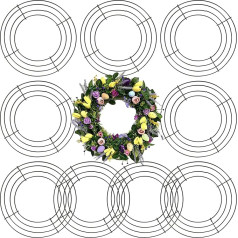 ZOENHOU Wire Wreath Frame Metal Flower Wire Wreath Rings Round Wire Wreath Wreath for Ornament Valentīna diena Party Garden Decoration Green Pack of 10