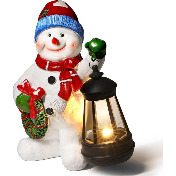 Weihnachtsdekoration Figuren, Eletorot Schneemann Weihnachtsdekorationen Innen mit Handheld Lantern, Batteriebetriebene Weihnachts Ornament, Statue für Heimdekorationen, Tischdekorationen, Kamin