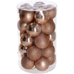 Iepakojumā 25 Ziemassvētku Baubles Plastmasas vara karājas Baubles eglītes dekorēšanai 6cm diametrs