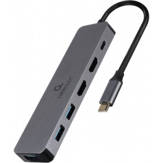 Adapteris usb-c hub usb-c pd hdmi x2 usb 3.0x3