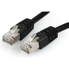 Patch cord ftp cat.6 ekranēts apvalks 0,5 m melns 0,5 m melns