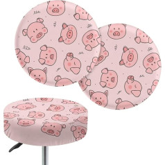 ‎Kuiaobaty Kuiaobaty Bar Stool Covers Cute Pink Pig Pattern Round Chair Cover Bar Stool Cover Slipcovers for Kitchen Living Room Wedding Pub Decoration 2 gab.