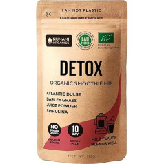 Bio Detox Smoothie pulveris ar veselīgu spirulīnu, Atlantijas dulse un miežu zāles sulu pulveri, augstākās kvalitātes, superfood no Eiropas