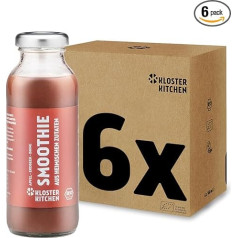 Kloster Kitchen Organic Smoothie Red Apple Pear Strawberry 6 x 250 ml I Superfood Breakfast Vegan I To Go Glass Bottle I Power Food Made from Home Ingredients