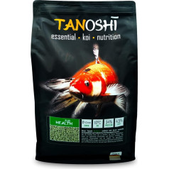 Tanoshi Koi barība - Health Plus 5 kg 4,5 mm peldošas veselīgas barības Koi ar augu eļļām un aktīvajiem māliem, kas nodrošina maksimālu gremošanas spēju un zemu gremošanas stresa līmeni.