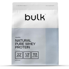 Bulk Natural Pure Whey Protein Concentrate saldināts ar Stevia Vanilla 500g Iepakojums var mainīties