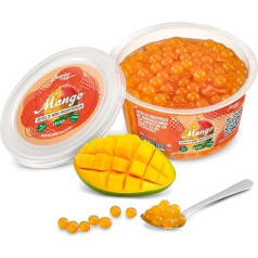 INSPIRE FOOD Bubble Tea Beads Mango for Bubble Tea | Popping Boba Beads, Tapioca Fruit Beads and Boba Beads - 100% веганские и безглютеновые, без искусственных красителей, 450 г.