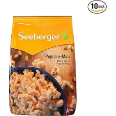 Seeberger Popcorn Corn Pack of 10: Butterfly Puffed Corn in Storage Pack - Fresh Popcorn Quickly Prepared - Individually Seasonable, Vegan (10 x 500 g)