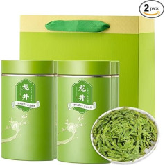 Ķīnas augstākās kvalitātes zaļā tēja, Longjing zaļā tēja 200 g (100 g x 2 kārbas), dabīgs aromāts