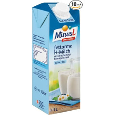 MinusL H-piens 1,5% bez laktozes, 10 gab. iepakojumā (10 x 1 l)