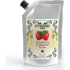 Vitavegy zemeņu augļu biezenis 1 kg, Food-United Zemeņu augļu biezenis zemeņu sulas kokteilim bez aromatizētājiem, krāsvielām un konservantiem (1)