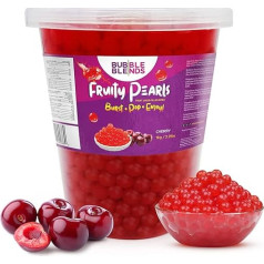 Popping Boba Fruit Pearls Cherry - 1 kg burbuļu maisījumu Boba bumbiņas ar augļu sulu - bez piena, 100% bez taukiem un glutēna - Boba burbuļtējas bumbiņas - dzēriena papildinājums vai dekorēšana