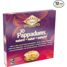 Patak's Pappadums, vienkāršs, 12 gab. iepakojumā (12 x 100 g)
