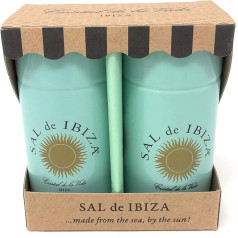 Sal de Ibiza Ceramic Sea Salt and Pepper Shakers Granito Pure and Pimienta Pur 90g/40g Set