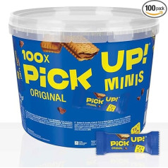 LEIBNIZ cepumu batoniņi 'PiCK UP! Choco minis' Value Box Jūs saņemsiet 1 iepakojumu, iepakojumā 100 gab.