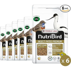 VERSELE-LAGA - NutriBird Insect Patee Premium - Sacensībām ideāli piemērots pasta putniem - Bagāts ar proteīniem - Visiem kukaiņiem - 6 x 500g