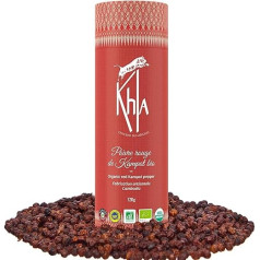 Khla - Kampot Organic Sarkanie pipari, 120 g, Sarkanie piparu graudiņi, veseli organiski - Grand Cru, saldi un augļu - virtuves sastāvdaļa - tieši no ražotāja - Sarkanie graudiņi, veseli dzirnavām - no Kambodžas