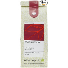 Ökotopia Ceilonas melnā tēja vidēja 5 x 75 g iepakojums