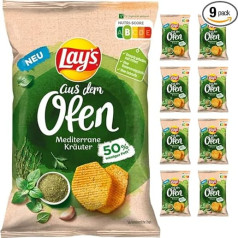 Lay's Oven Chips Vidusjūras garšaugu čipsi 100g x 9 gab.