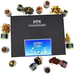 Hallingers Happy Easter - Lieldienu dāvanas Lieldienu groziņiem Lieldienām, 12 tējas dāvanu komplekts Vegan un bez glutēna glāzēs (komplekts) - Adventes kalendāra jaunumi un Adventes kalendārs | Apsveicam Genesu