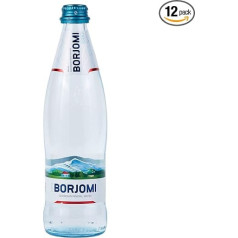 Minerālūdens BORJOMI Dzirkstošais ūdens stikla pudelē, 0,5 l [12 gab.]