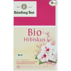 Bünting Tee bioloģiskais hibiskuss, 12 gabalu iepakojums (12 x 40 g)