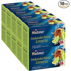 Messmer Elderflower Lime 20 maisiņu pa 10 (10 x 45 g)