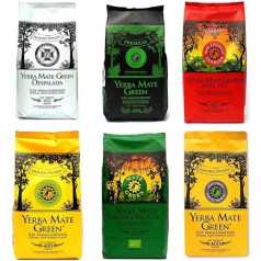 Mate Green Yerba 6 x 400 g Komplekts 2,4 kg | Mas Energia Guarana, Absinthe, Organic (Organic), Flor de Limonero, Despalada, Mas IQ Tropical, 2400 g