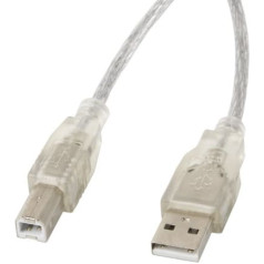 Usb 2.0 am-bm 3m caurspīdīgs ferīta kabelis