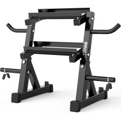 IMAYCC Dumbbell Stand Dumbbell Rack Weight Plate Stand Load Capacity 350-400 kg / 800 lbs and Height 3 Levels Weight Storage Organiser for Home Gym Weight Rack