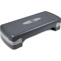 Umbro Aerobic Stepper - Stepperis ar regulējamu augstumu 10-15 cm - Aerobic Stepper ar neslīdošu pārklājumu - Mini Stepperis mājai - Stairmaster visiem vecumiem - melns/pelēks