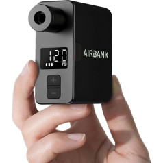 AIRBANK Pocket PRO elektriskais velosipēdu sūknis, 120PSI mini velosipēdu piepumpētājs, bezvadu velosipēdu sūknis ar uzlādējamu akumulatoru Shrader un Presta vārstiem