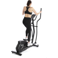 FitEngine Cross Trainer | 10 grūtības pakāpes un īpaši liels displejs ar papildu turētāju planšetdatoram un viedtālrunim | Pulsa sensori uz rokturiem | Neslīdoši pedāļi [maksimālā slodze 150 kg]