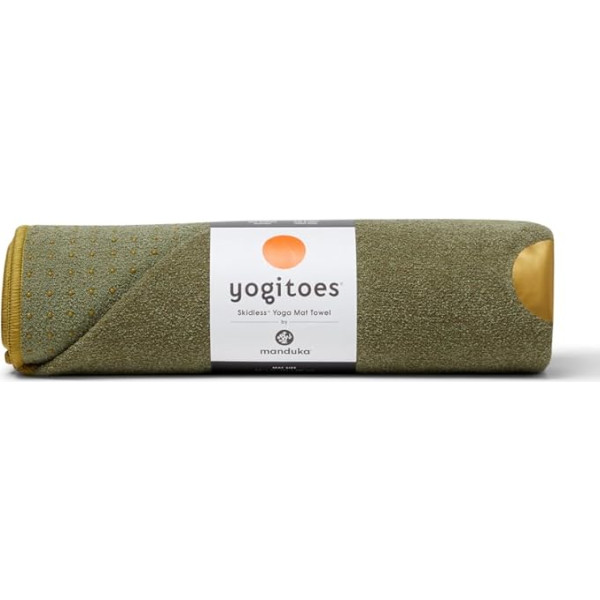 Manduka Yogitoes Yoga Mat Towel - viegls, ātri žūstošs, mikrošķiedras neslīdošs dvielis, piemērots karstajai jogai, vinjasas un spēka jogai, 180 cm, Zeme