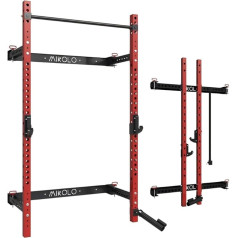 ZERELEK Wall Squat Rack Foldable, Power Tower with Landmine, Power Rack with Pull-Up Bar for Wall, Power Station for Home, Half Rack, 455 kg Load Capacity