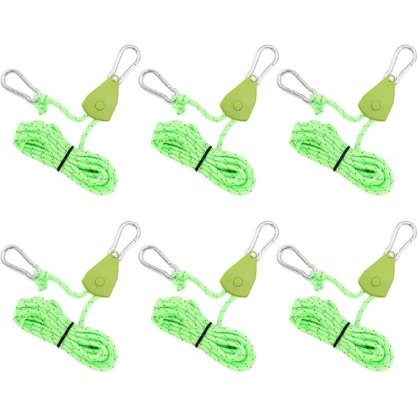 KUAIYIJU sprūdrata sprūdrats Grow Light Tents Rope Clip Hanger Kempings Nojume telts virves telts fiksētā sprādze Pulley spriegotājs ar karabīni