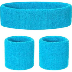 ONUPGO Kids Sweatbands Headband aproces komplekts - sportiska kokvilnas sporta aproce (1 galvas lenta + 2 aproces)