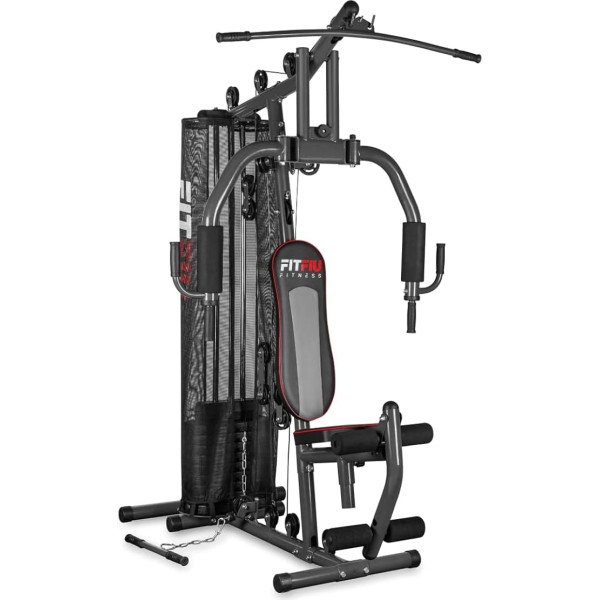 Fitfiu Fitness GYM-200 Multi Station Fitnesa ierīce ar atsvariem un bicepsiem, trenažieru zāle, pilnīga ķermeņa augšējās un apakšējās daļas apmācība