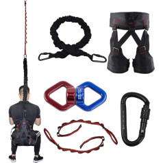 DASKING Heavy Bungee Resistance Band Kit, Bungee Fitness Equipment Set, Air Yoga Bungee, Dance Rope, Stretch, Resistance Band Belt Training, Fitness, Home Gym, Professional Training Equipment (50-90